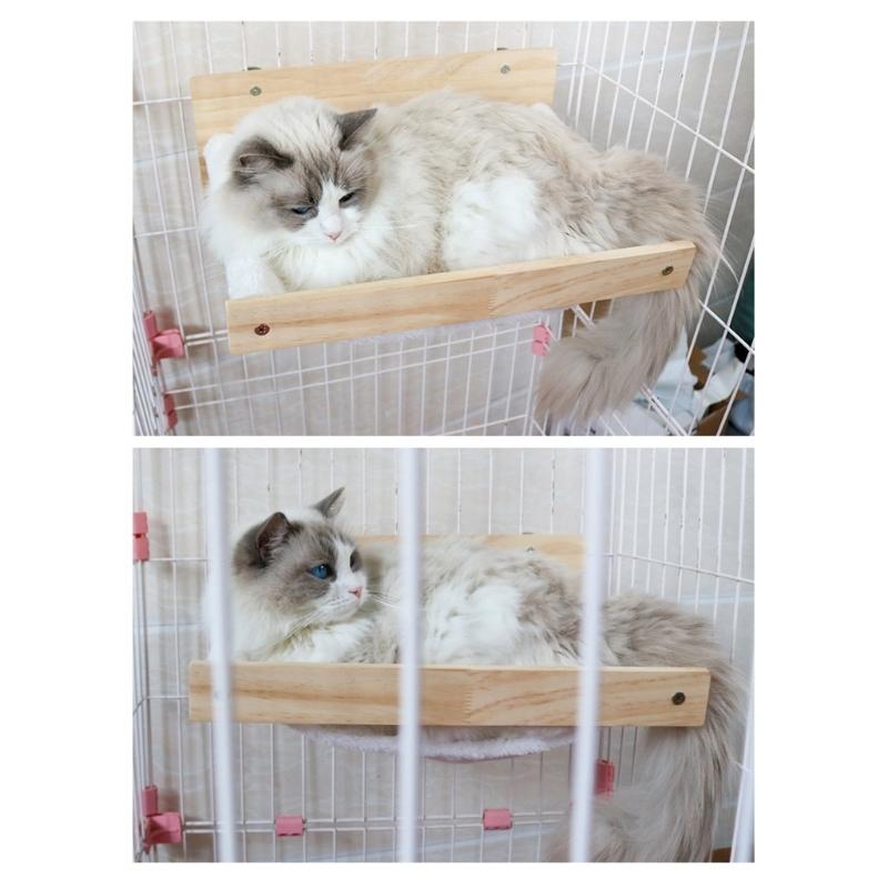 Stable Wood Wall Mounted Cats Perches for Active Cats Easyly Mount Secure Resting Bed Stability Support
