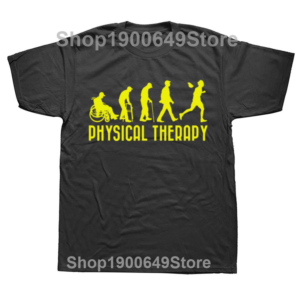 Evolution of Physical Therapy Funny PT Therapist T Shirts Graphic Cotton Streetwear Birthday Gifts Summer Style Tshirt Men