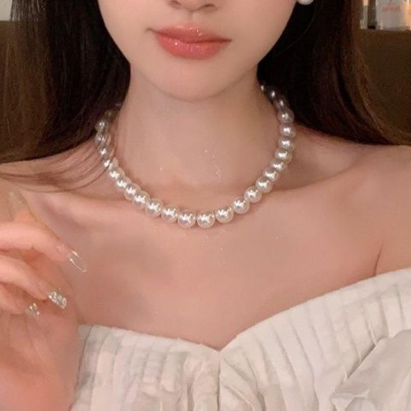 Love Pearl Necklace Women's Australian White Large Niche Design Choker Collarbone Chain Jewelry