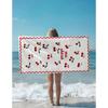 1 Ma Cherie Cherry Beach Towel 2D Single Print Sweet Soft Quick Dry Sand Resistant Durable Beach Pool Vacation Travel Picnic Use