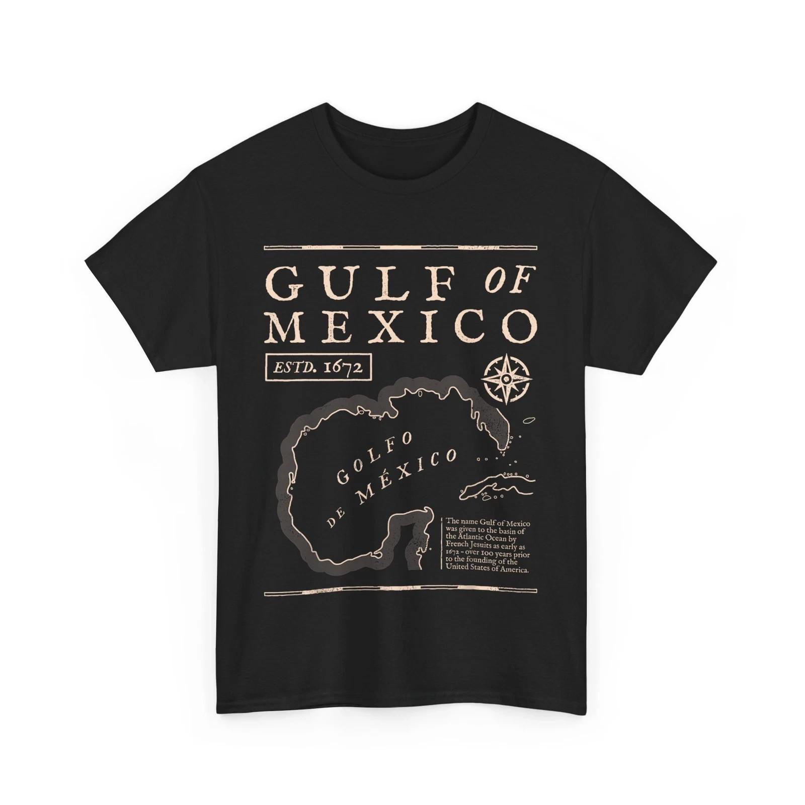 Gulf of Mexico 1672 Historic Map Shirt, Mexican Gulf Women Men T-shirt S-4XL S
