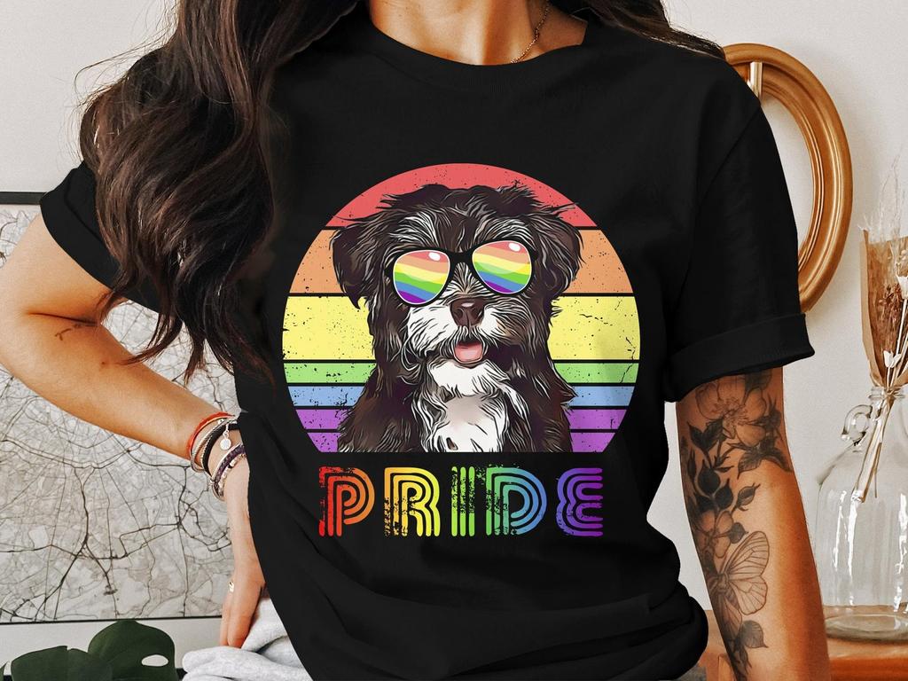 Havanese Rainbow Pride Dog T-Shirt, LGBT Pride Month Colorful Pup Tee, Support Equality and Love Gift