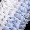 Luxurious Pleated Mesh Chiffon Fabric Exquisite Tulle Lace Fabric Trim Ribbon  Cuffs