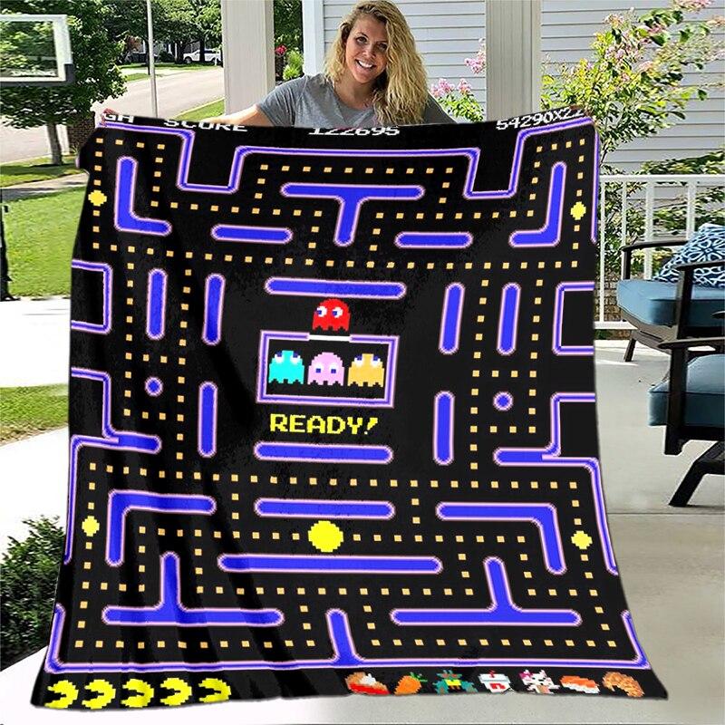 Spelfilt Retrospel Flanellfilt Supermjuk fleece-sängfilt för sovrum Soffa Soffa Tv-filt Gamerfilt