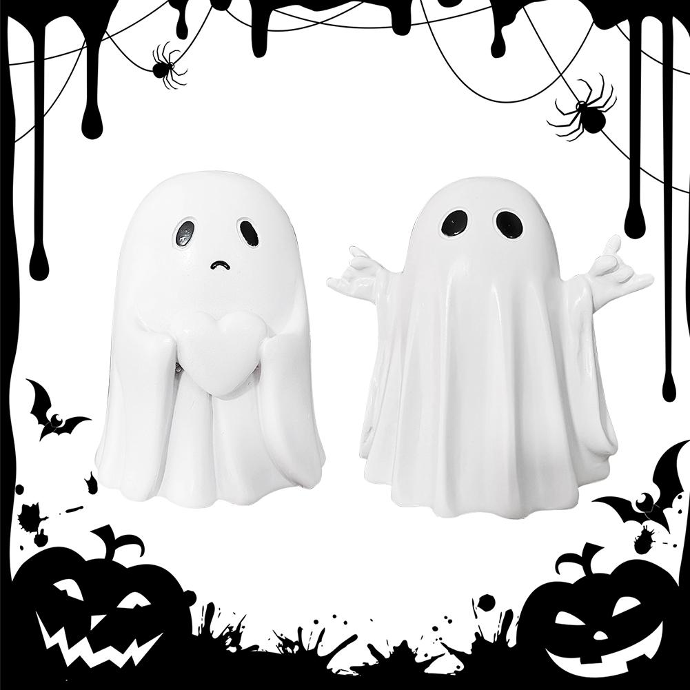 Halloween Funny Ghost Statue Cute Rock Ghost Statue Cute Finger Ghost Ornaments for Indoor & Porch Halloween Decor