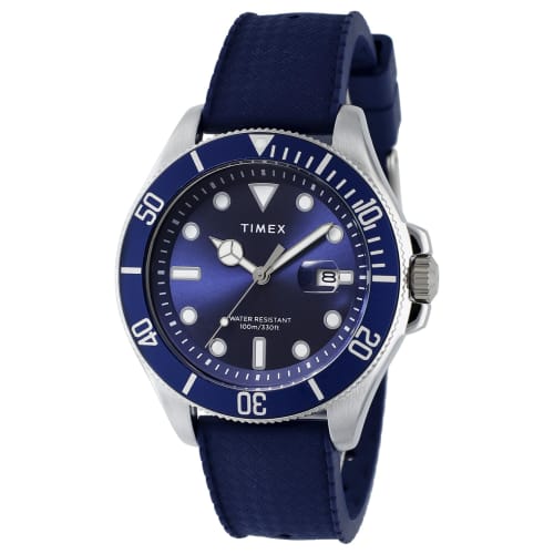 TIMEX Trend Unisex Watch TW2Y05000 Quartz Movement, 100M Water Resistant, Mineral Glass, Blue Dial, Stainless Steel