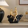 Mother and Child Character Sculpture Abstract Crafts Desk Decoration Golden Figures Ornaments Modern Home Decor Accessories