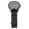 Quartz Wrist Watch for Men Luminous Hands Fashion Rhinestones Men Chronograph Analog Watch Black