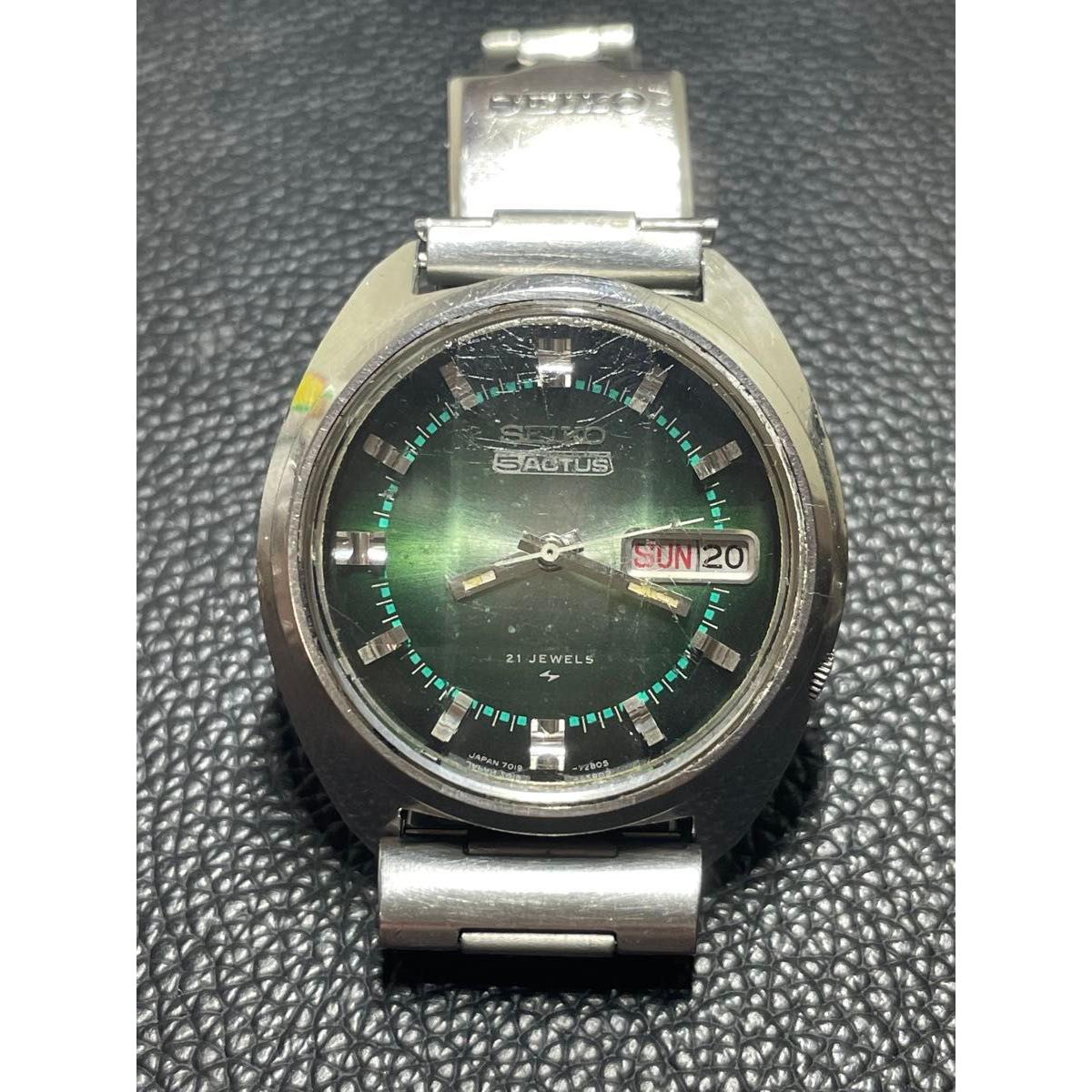 SEIKO 5ACTUS 21 JEWELS Automatic Day Date Green Dial