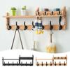 Wall Mounted Coat Rack with Shelf Rustic Wooden Wall Shelf with 11 Hooks Mail Holder 4-in-1 Entryway Organizer Key Hanger for Living Room Bedroom