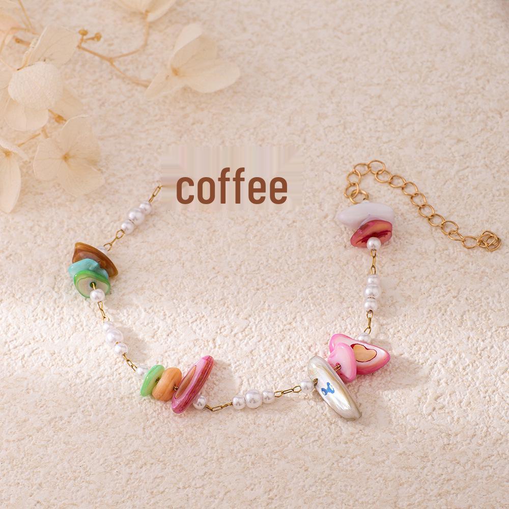 Adjustable Patchwork Bracelet with Pearls & Natural Stones