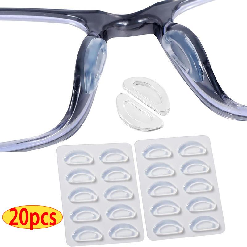 10pcs Eyeglasses Anti Slip Nose Pads Soft Silicone Adhesive Glasses Nose Pads for Plastic Frame Glasses Sunglasses(Black/White)