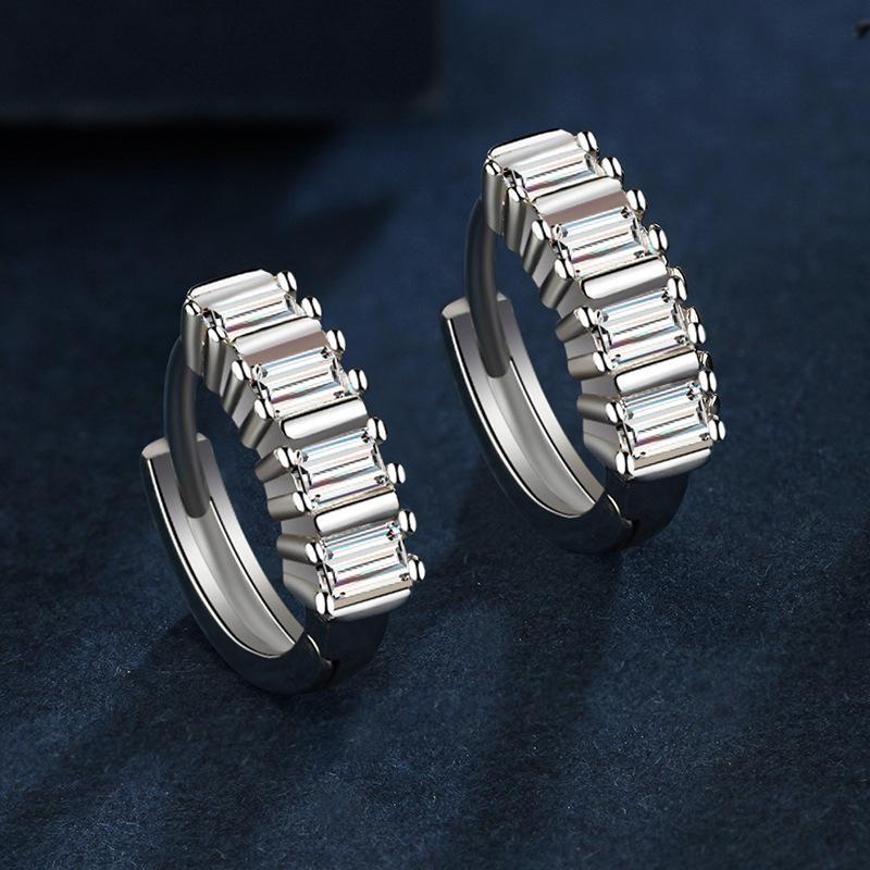 Ohrringe aus 925er Sterlingsilber für Damen, origineller Charme, doppelte Creolen mit Pavé-Zirkonia, feiner Verlobungs- und Jahrestagsschmuck, Geschenk 5355