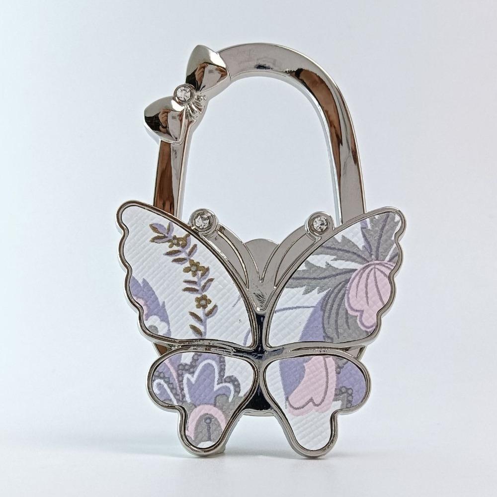 Durable Foldable Butterfly Handbag Hook Portable Creative Purse Holder Chrysanthemum Flowers Purse Hanger for Table