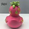 Nature Inspired Room Decor Whimsical Watermelon & Dragon Fruit Duck Figurine, Funny Resin Statue, Cute Animal Collectibles Desk for Home Office