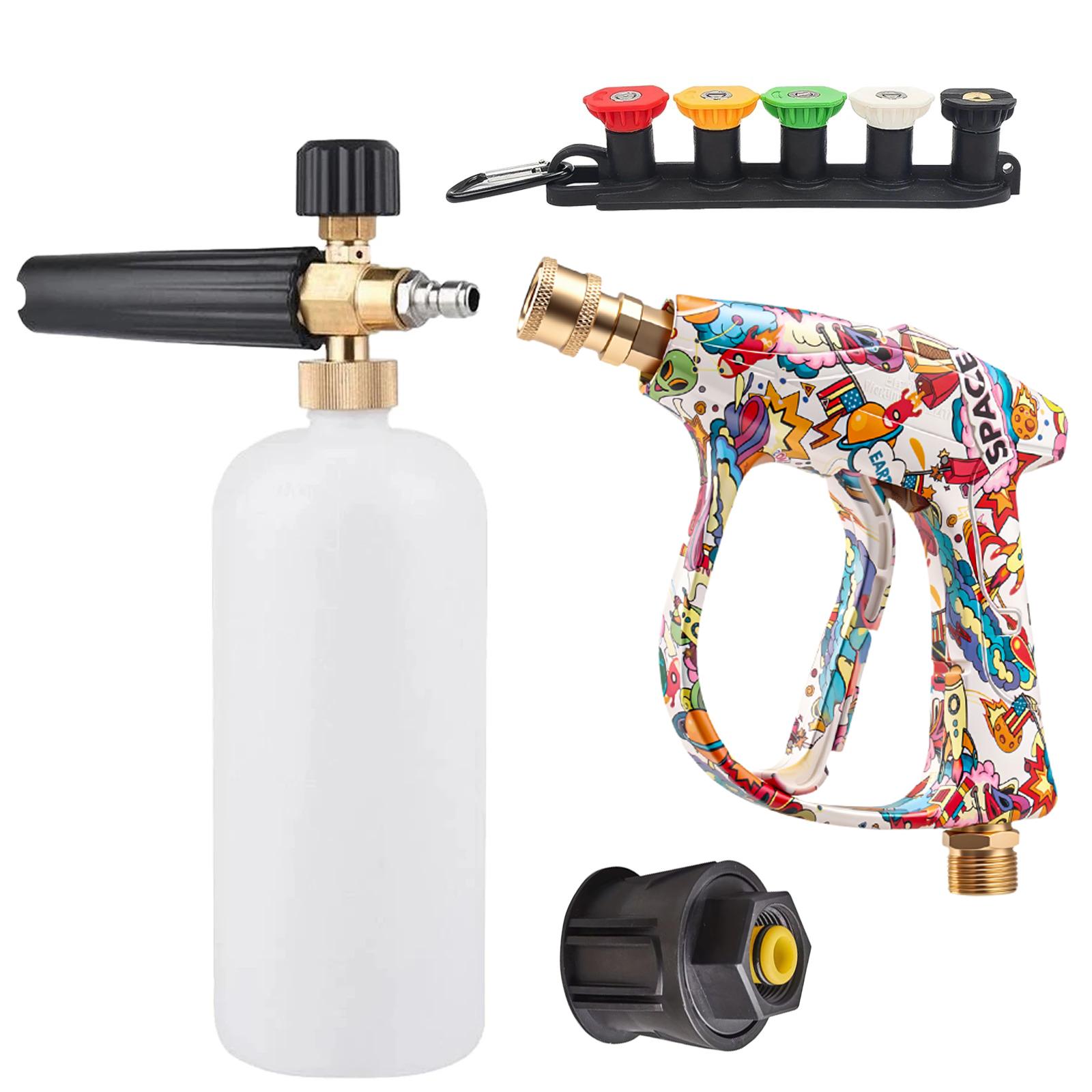 

2026 New Unique Graffiti High Pressure Washer Gun with Foam Cannon, Adapter & 5-Color Nozzle Set for Car Home Garden Outdoor
