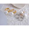 Yhpup High Quality Imitation Pearls Drop Stainless Steel Golden Korean Hoop Earrings Charms Fashion Jewelry Bijoux Femme Gift