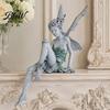 Cadeaux de pendaison de crémaillère uniques pour femmes Ornements de jardin Fée aux fleurs, Figurines miniatures en résine avec des ailes de papillon Conte fantaisiste Décoration de maison Intérieur