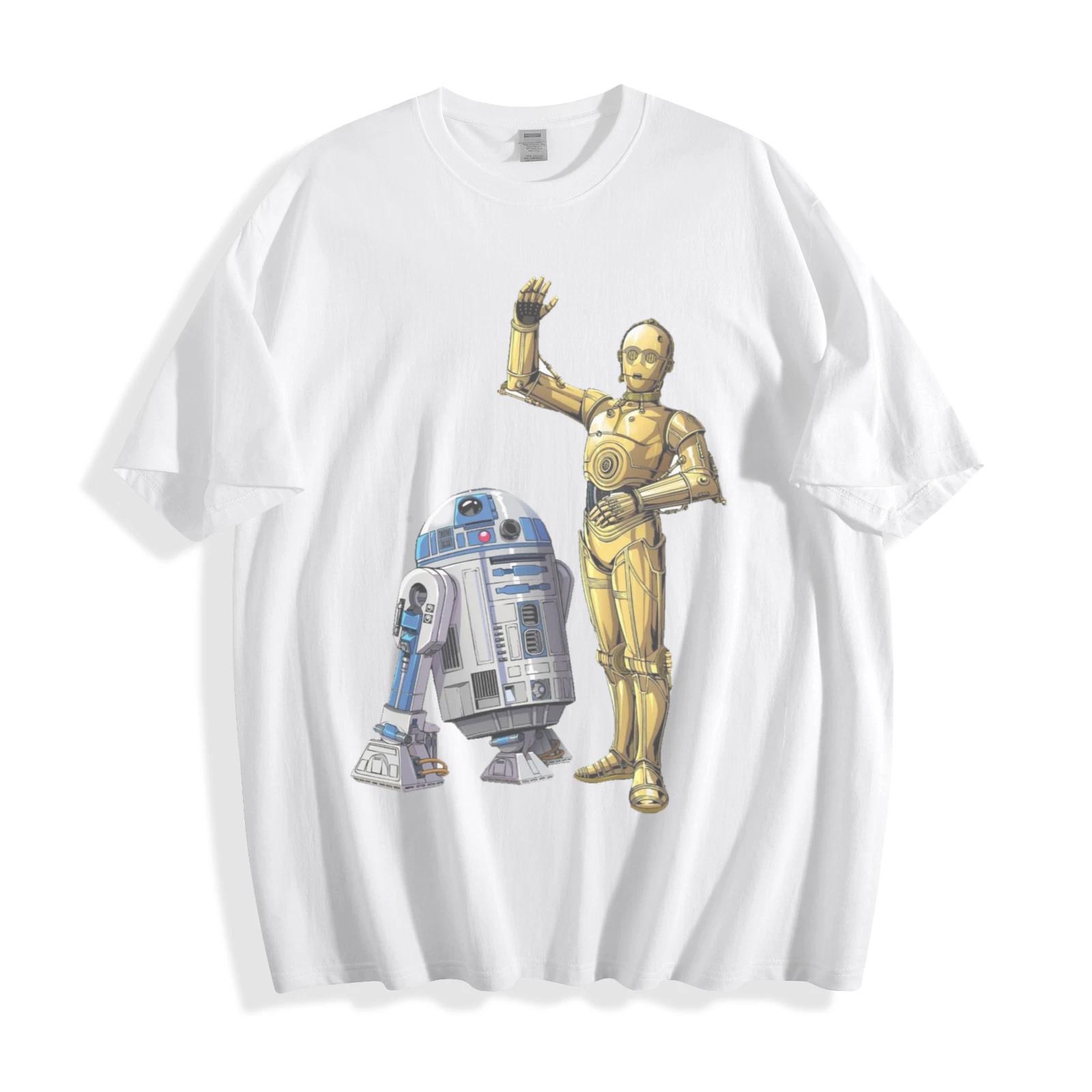 C-3PO & R2-D2 Star Wars T-Shirt - Dynamic Droid Duo Unisex Tee L