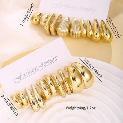 Hot-selling Geometric Ring Multi-shape Design Earring Set, Personalized Exaggeration CCB Earrings Are Elegant