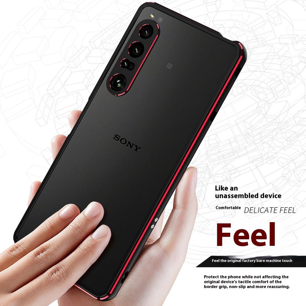 For Sony Xperia 1 VII Bumperdeksel Metallramme Telefondeksel med Kameralinsebeskyttelse