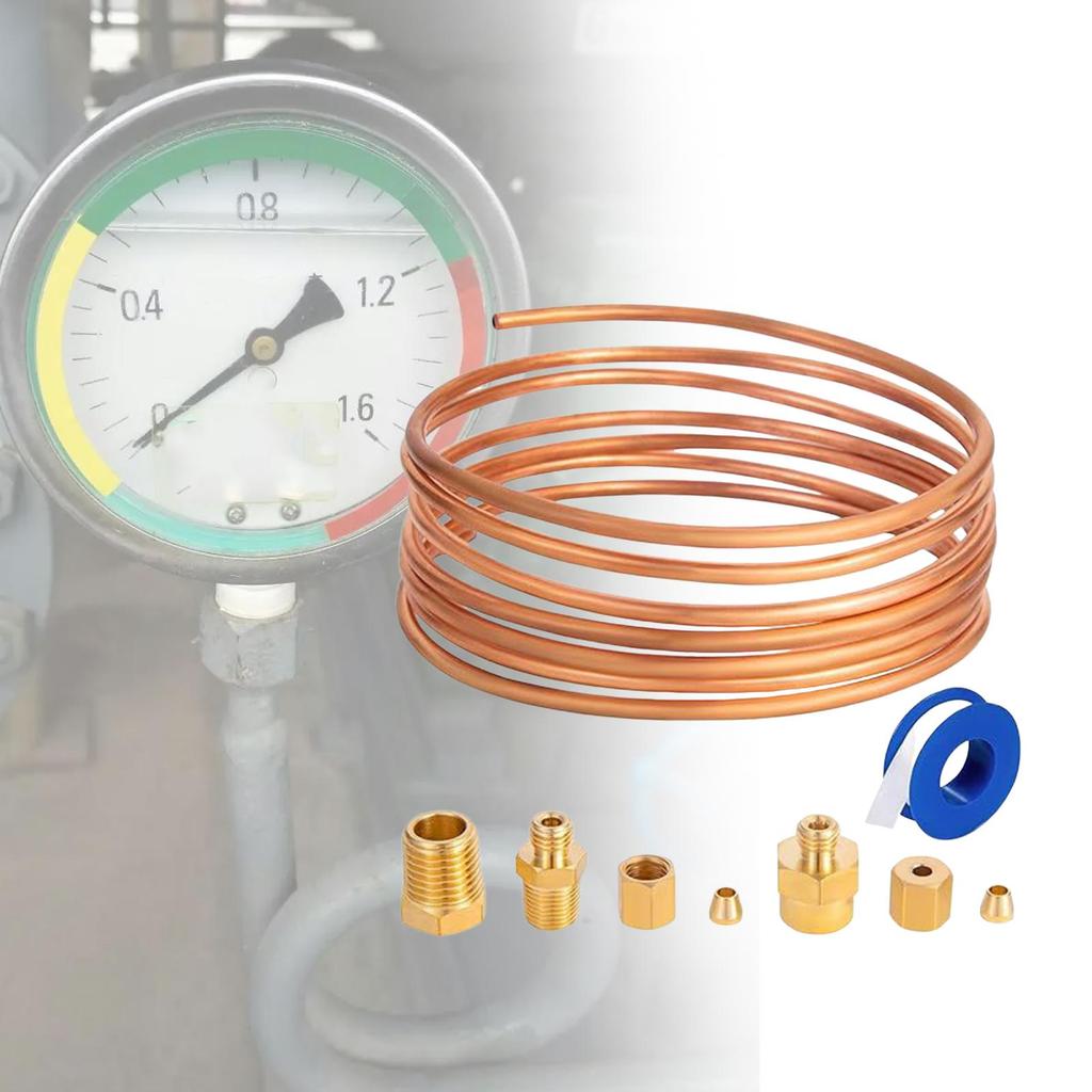 Pressure Gauge Tubing Kit 72'' High Performance High Temperature Ductility Heat Resisting Accessories for Professional Repair