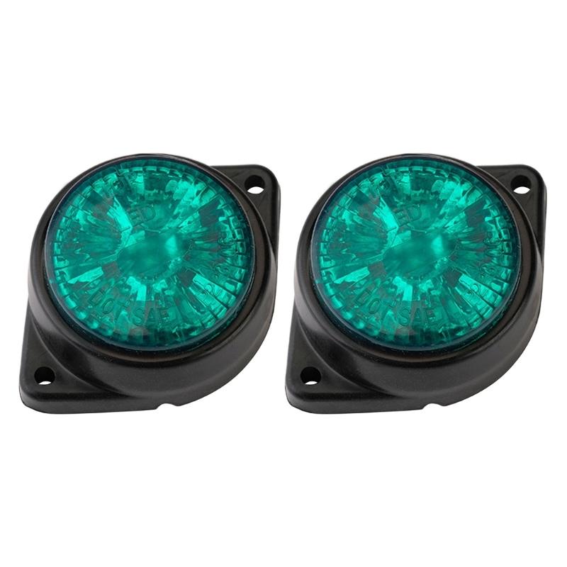 

2 шт. 12 В 24 В светодиодные боковые габаритные огни, предупреждающие задние фонари, автомобильные внешние огни, лампы для прицепов и грузовиков зелёный