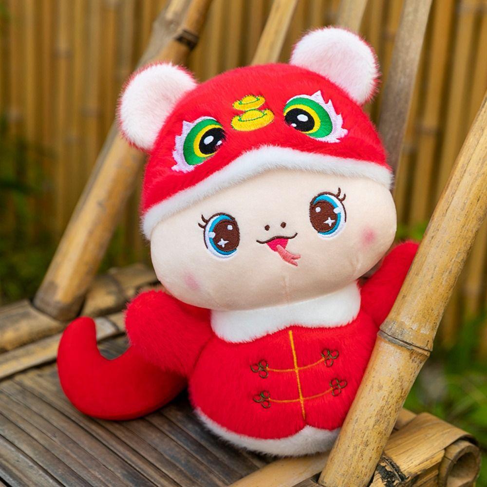Chinese Style Snake Year Plush Toy The God of Wealth Lucky Snake Doll Plushies  Birthday Gifts