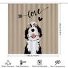 Cute Doodle Dog Shower Curtain Bathroom Decor Golden Retriever Puppy Washroom Fabric Waterproof Home Decor