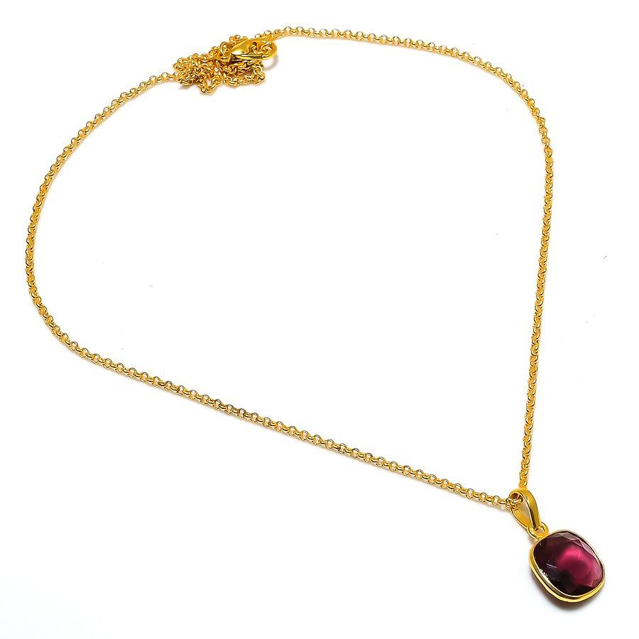 Amethyst Gemstone Handmade 925 Sterling Silver Jewelry Necklace 20" GK-5420