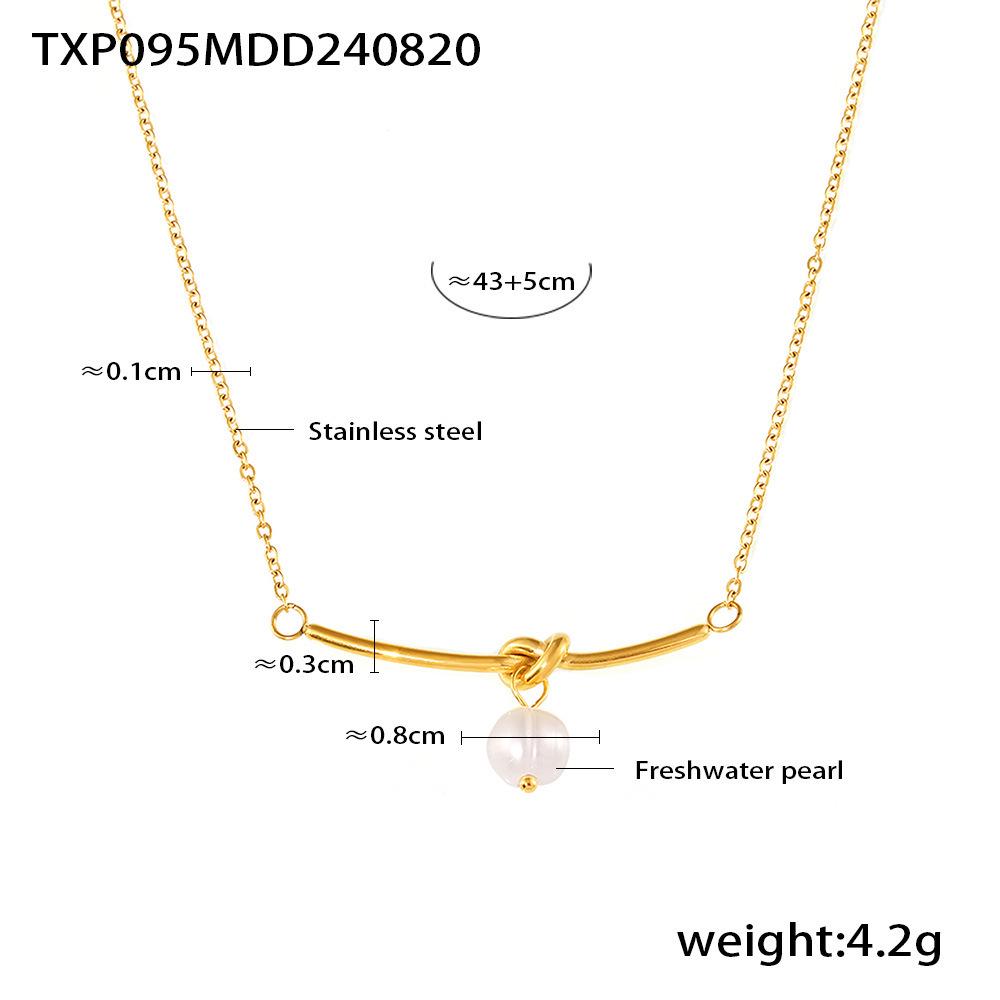 Elegant French Knot Stud Earrings & Freshwater Pearl Necklace Gift Set