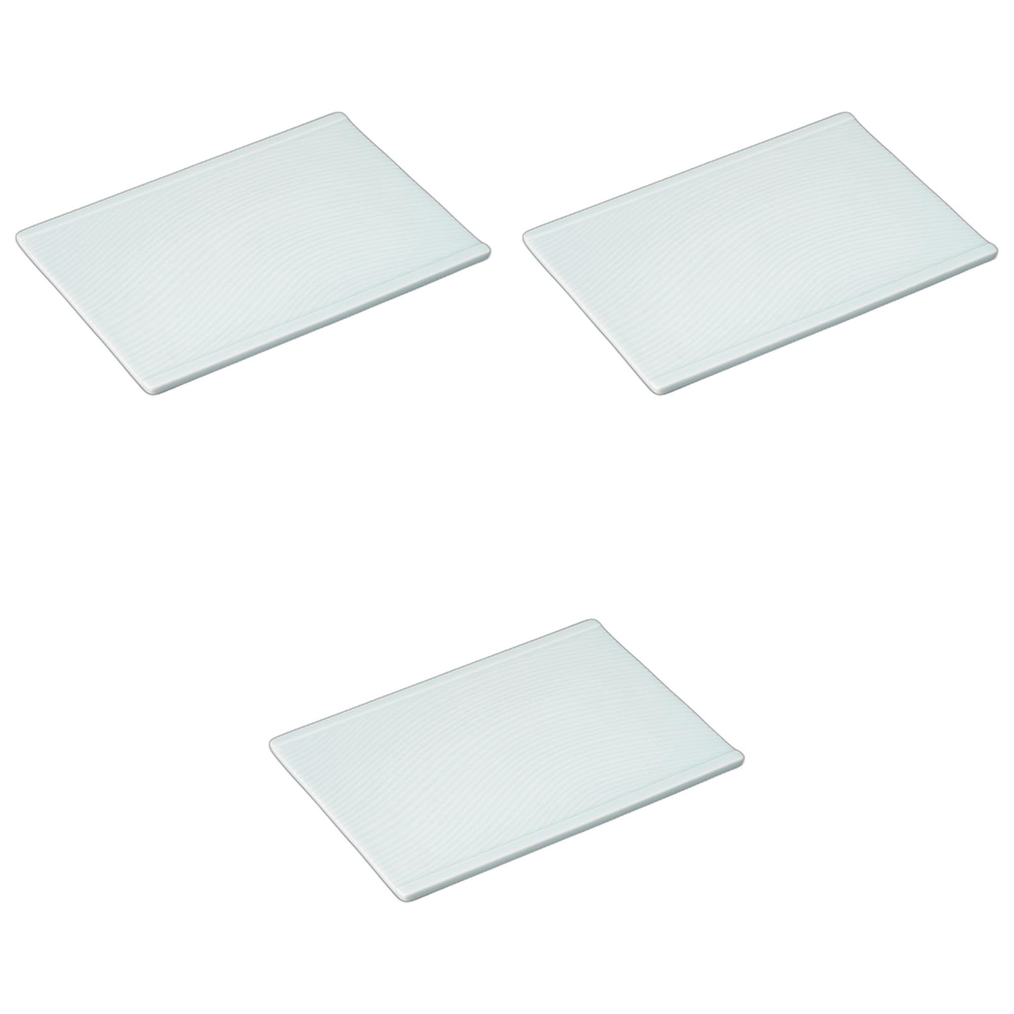 

Set of 3 Celadon Flowing Water Ceramic Plates x x Ceramic Setomonohonpo [22 15.5 1.1 cm] Plates,