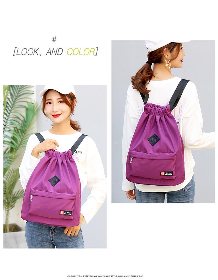 Rucsac impermeabil cu șnur - Capacitate mare, Geantă casual pentru școală și călătorii pentru exterior