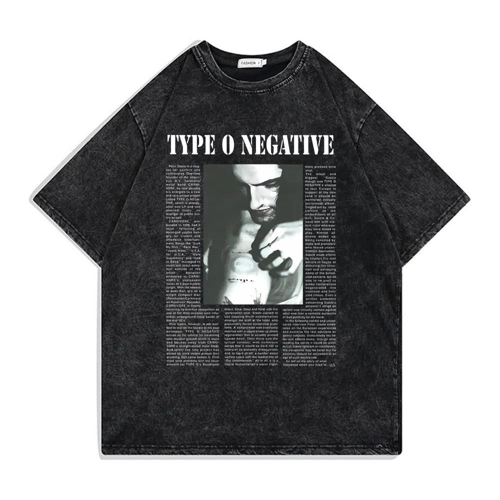 2026 Washed Vintage Type O Negative Who Will Save The Sane Tshirt Men Women Rock Metal Gothic T-shirt Man Oversized Cotton T Shirts