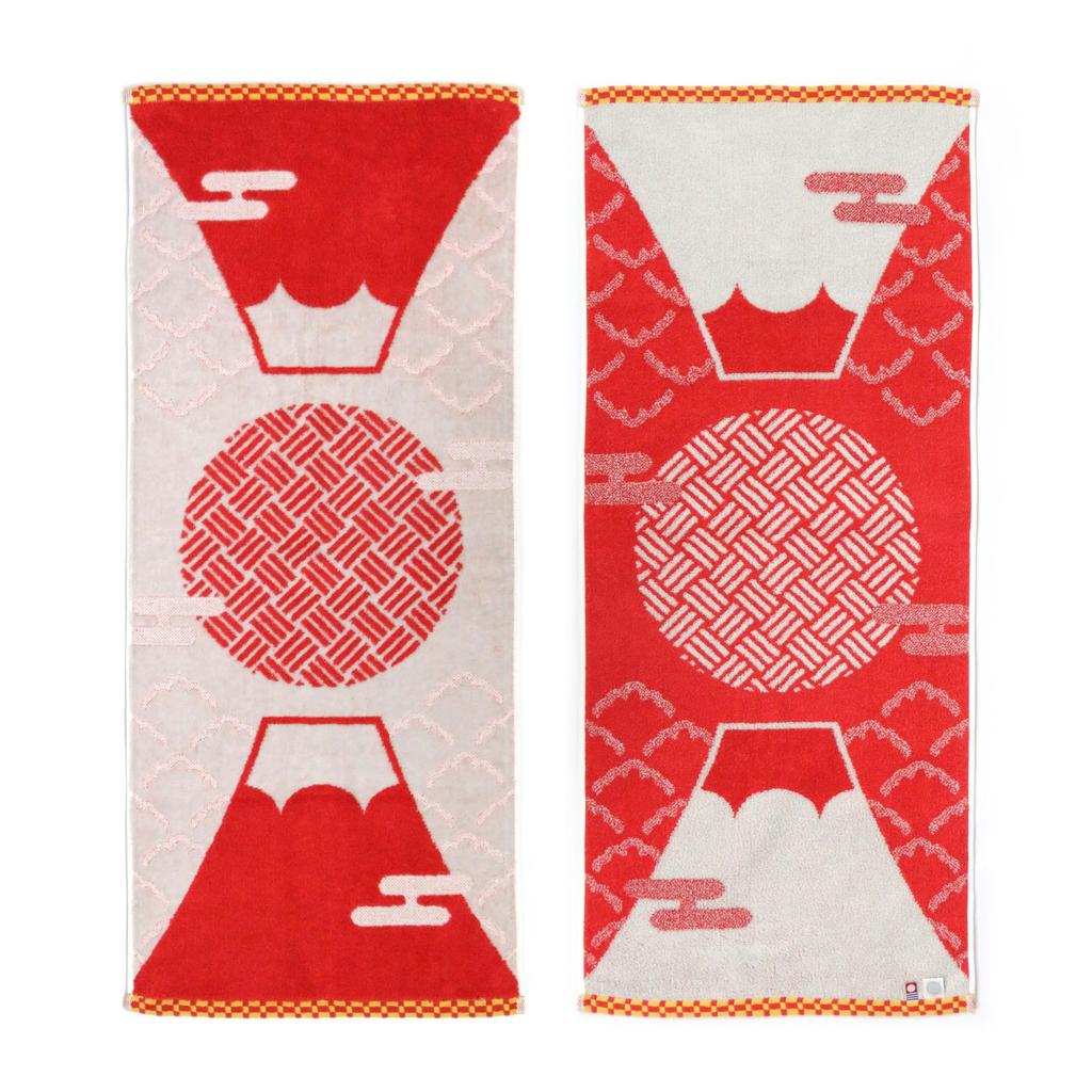 Imabari Towel Iori Face Made In Highly Mount Fuji "Fujisan" Towel, Japan, Absorbent, (Red)