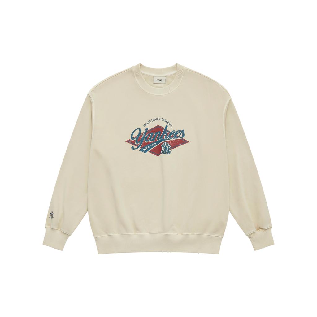 New MLB MLB Preppy Style Collection New York Yankees SS25 Sweatshirt Unisex Linen Sandy Brown 3AMTV0751-50SAM
