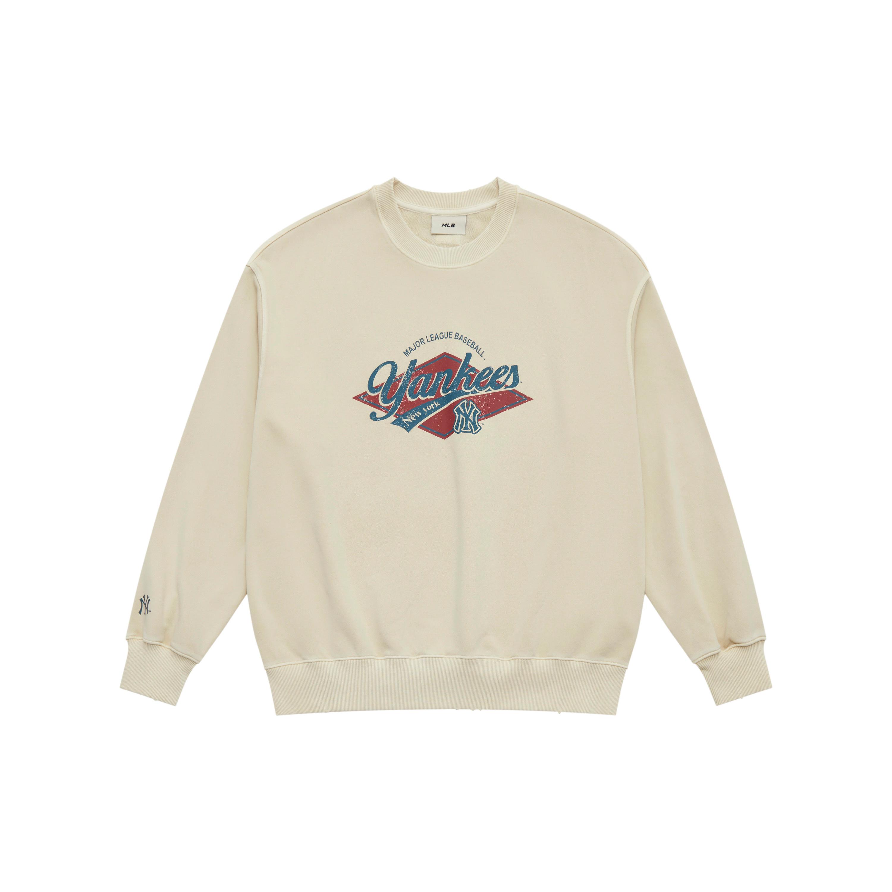 

New MLB MLB Preppy Style Collection New York Yankees SS25 Sweatshirt Unisex Linen Sandy Brown 3AMTV0751-50SAM XL