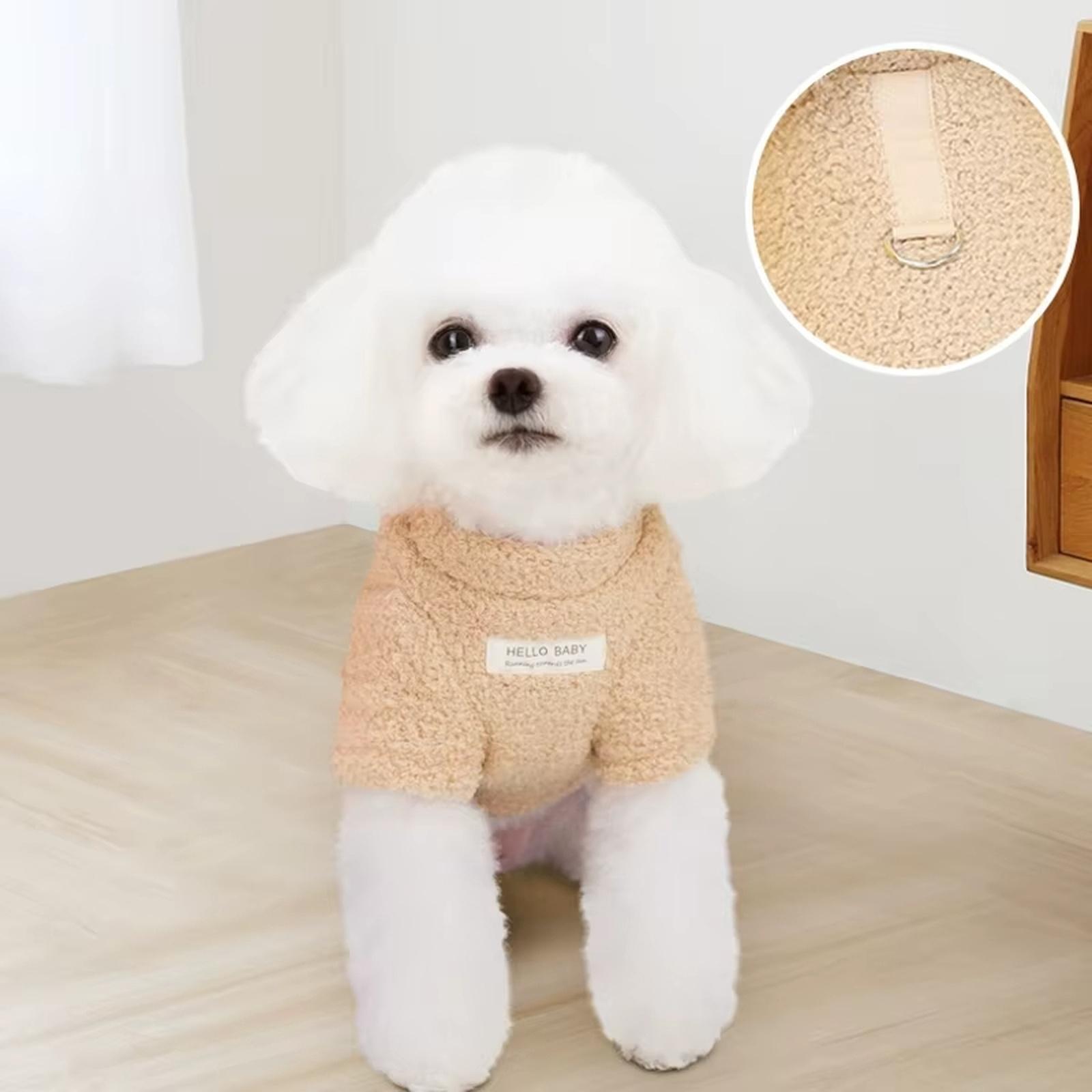 

Winter Dog Sweater Warm Plush Dog Clothes for Small Medium Dogs Cats Soft Puppy Coat Jacket Chihuahua Teddy Costums Dog Supplies L хаки