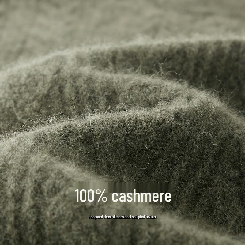 FIRS Men's 100% Cashmere Jacquard Pullover Sweater