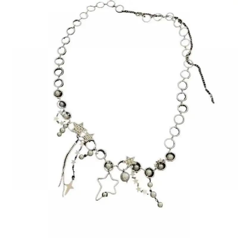 Nuovo Coreano Lucido Strass Stella Pentagramma Catena di Vita per Le Donne Bling di Cristallo Catena di Perle Nappa Cintura Corpo Chian Y2K Gioielli