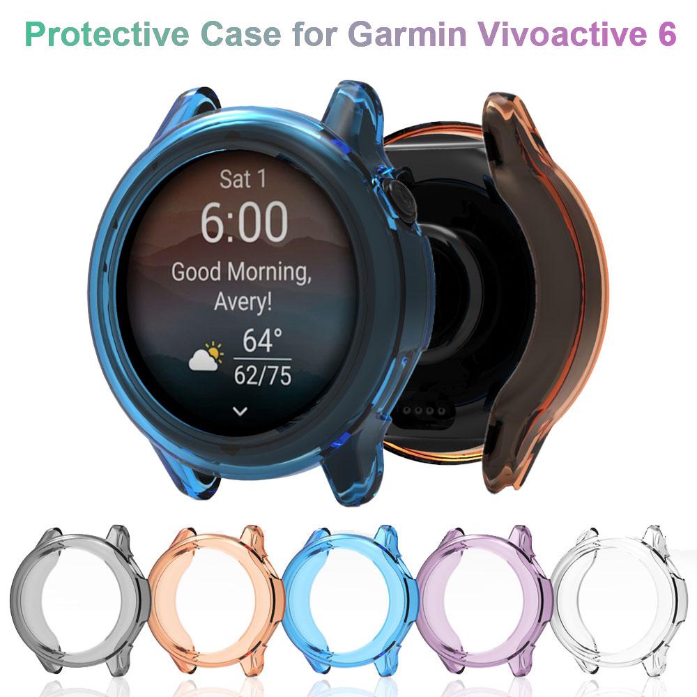 Watch Protective Case Cover for Garmin Vivoactive 6 Soft Silicone Tpu SmartWatch Shockproof Protector Shell for Vivoactive6