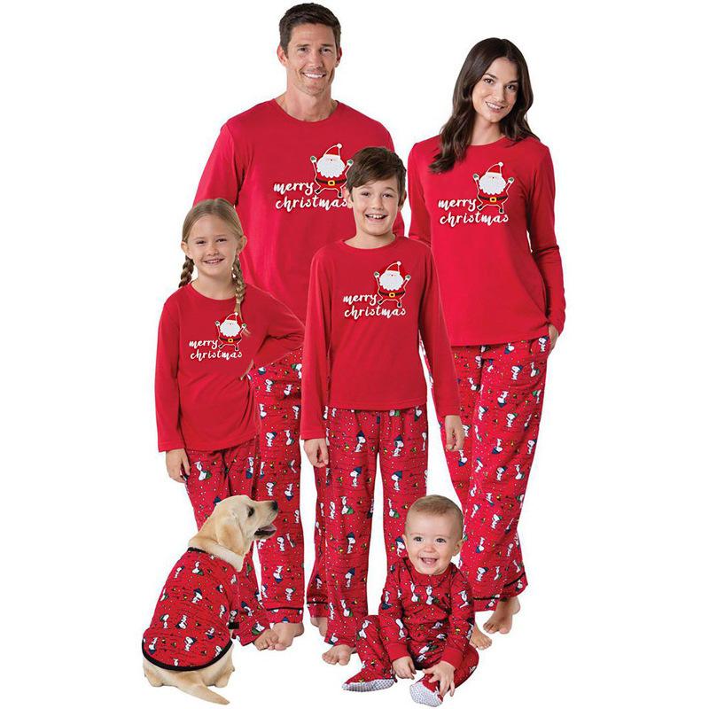 European & American Christmas Red Parent-Child Matching Pajama Set