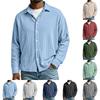 Heren Knoopsluiting Corduroy Shirtjack Casual Effen Lange Mouwen Shacket Lichtgewicht Lange Mouwen Bovenjassen Jassen
