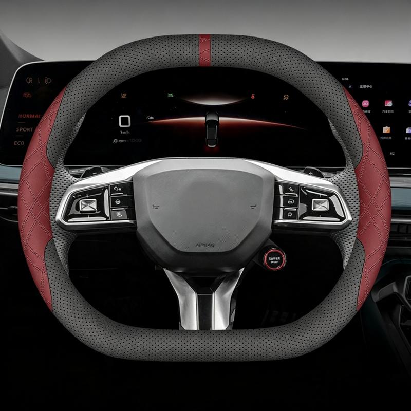 All‑Season Double‑D Steering Wheel Cover 37‑38cm For Xpeng P7i G6 G9 P7 Overseas Anti‑Slip Auto Styling Interior Parts