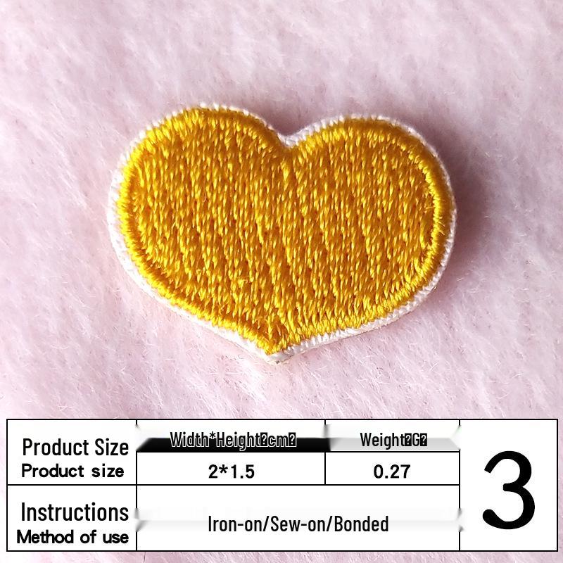 Na Yang Heart Embroidery Self-Adhesive Patch for DIY Clothing and Decoration
