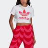 Adidas Originals Trefoil Large Logo Vintage Print Casual Sports Crew Neck Short Sleeve T-Shirt Women Tops White H20482