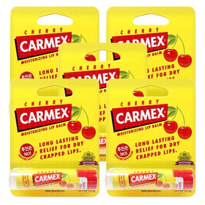 CARMEX Lip Balm Cherry Stick for Chapped and Cracked Lips, 5-pack (30322892)