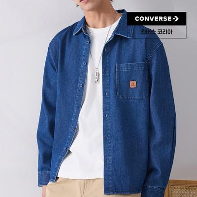 Denim Long Sleeve Woven Shirt Denim Blue Ucj418 Uha
