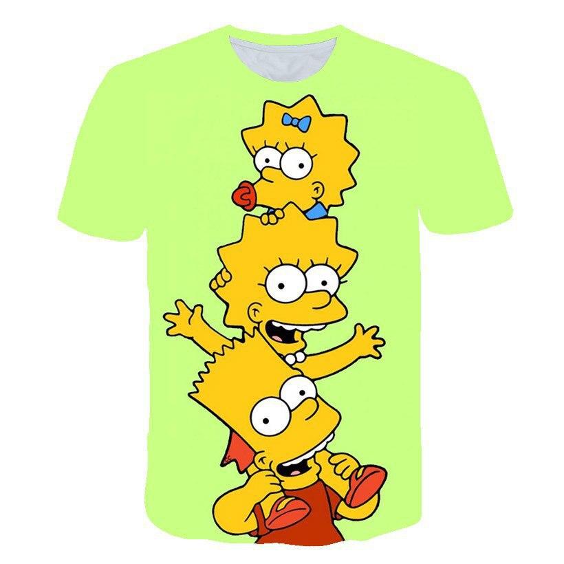 Summer Children's New Fashionable Digital Simpson Comfortable Loose Short Sleeve Printed T-shirt