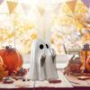 Cute Ghost Statue, Funny Ghost Figurine with Middle Finger, Spooky Middle Finger Ghost Ornament Halloween Decor Indoor, Halloween Decor for Home Gard